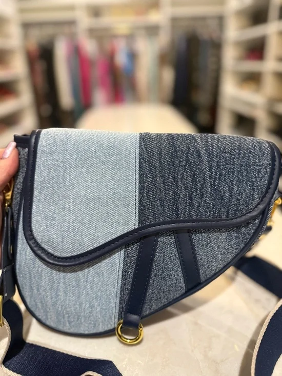 Fashion Canvas  Denim Trendy Saddle Shoulder crossbody Bag  New - Picture 9 of 11